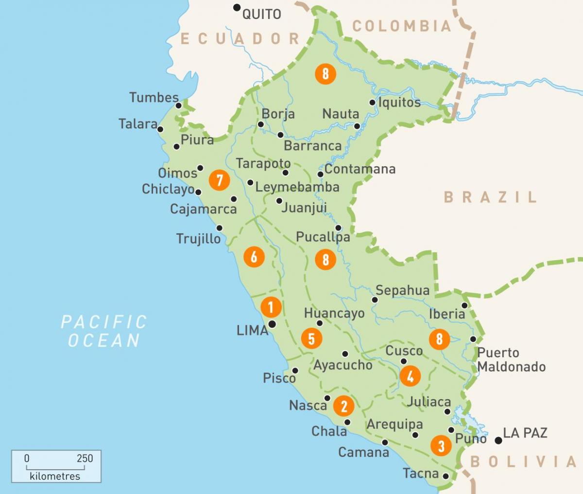 Perú províncies mapa