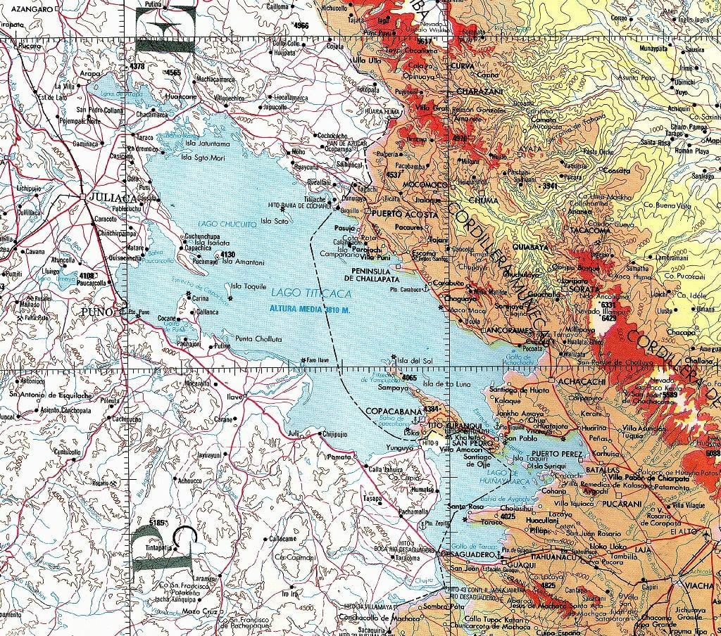 mapa del llac titicaca Perú 