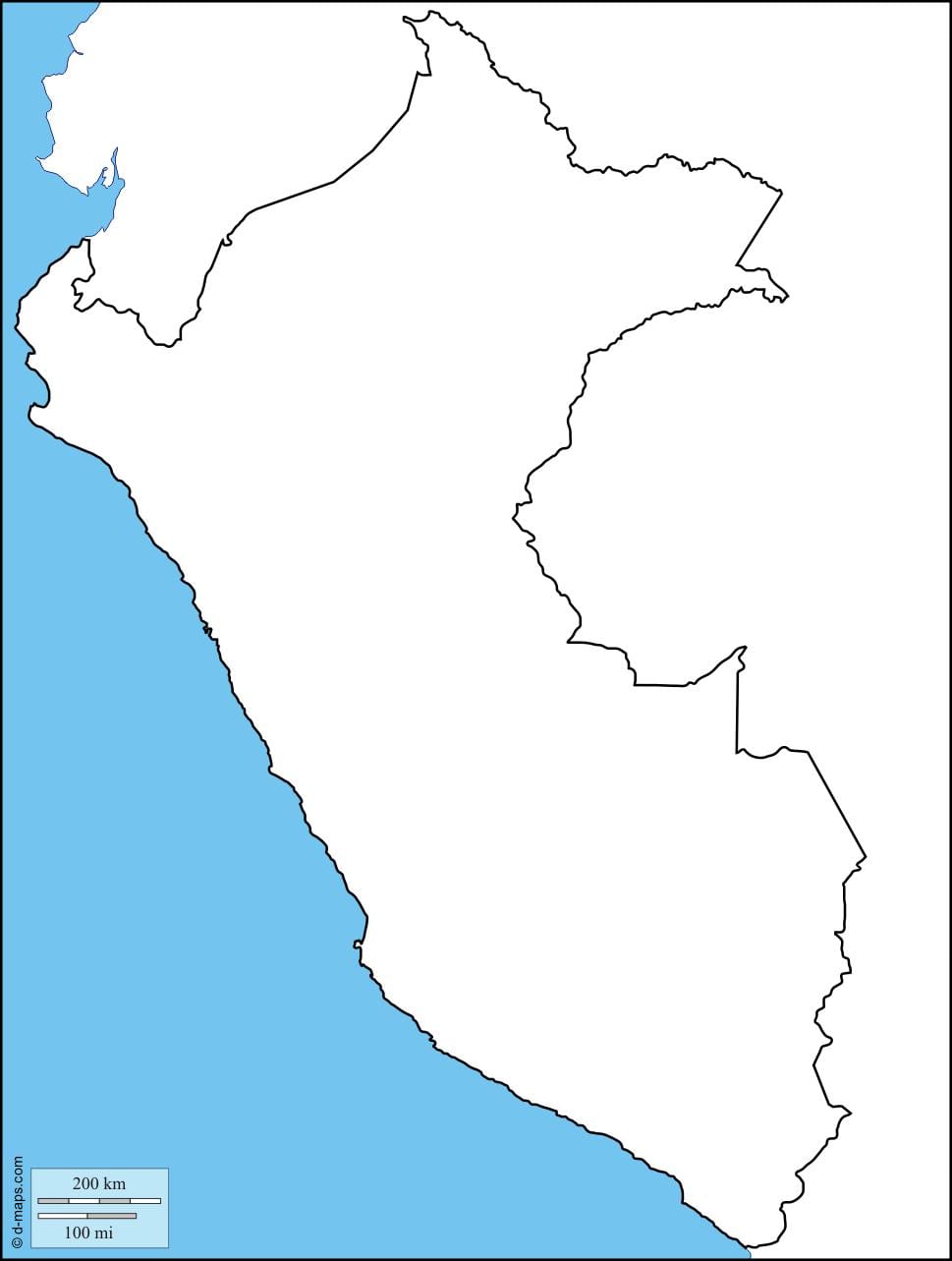 mapa d'espais en blanc mapa del Perú
