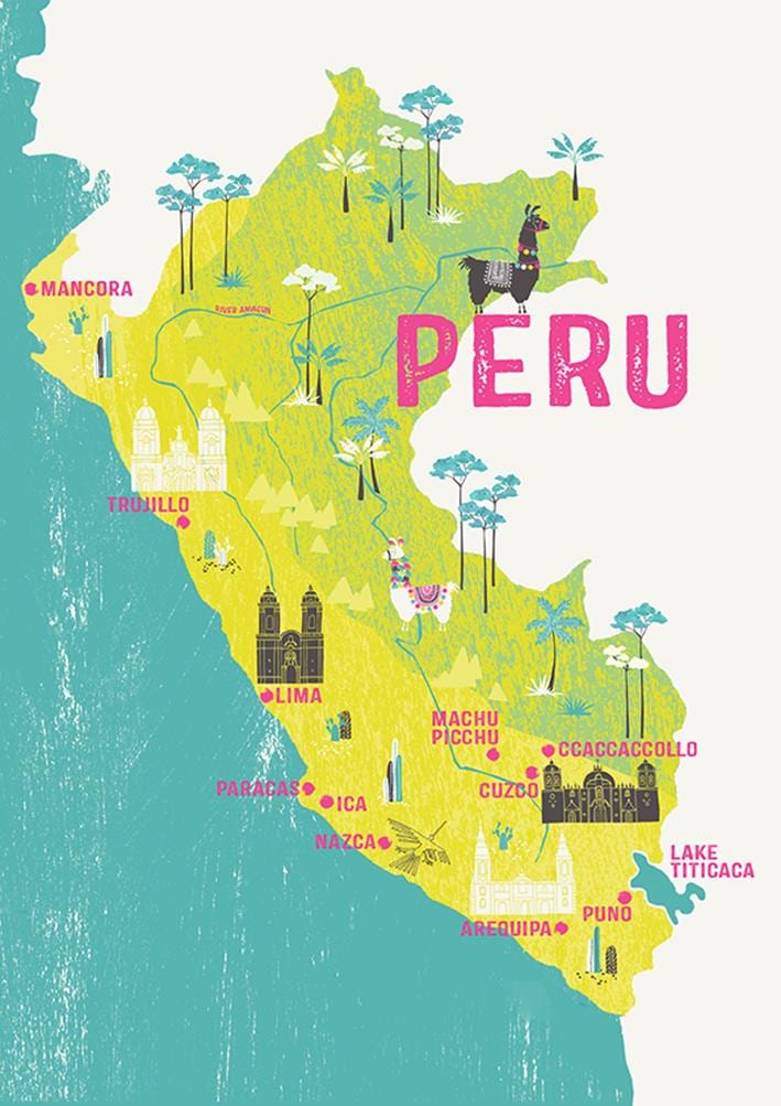 mapa del Perú per a nens