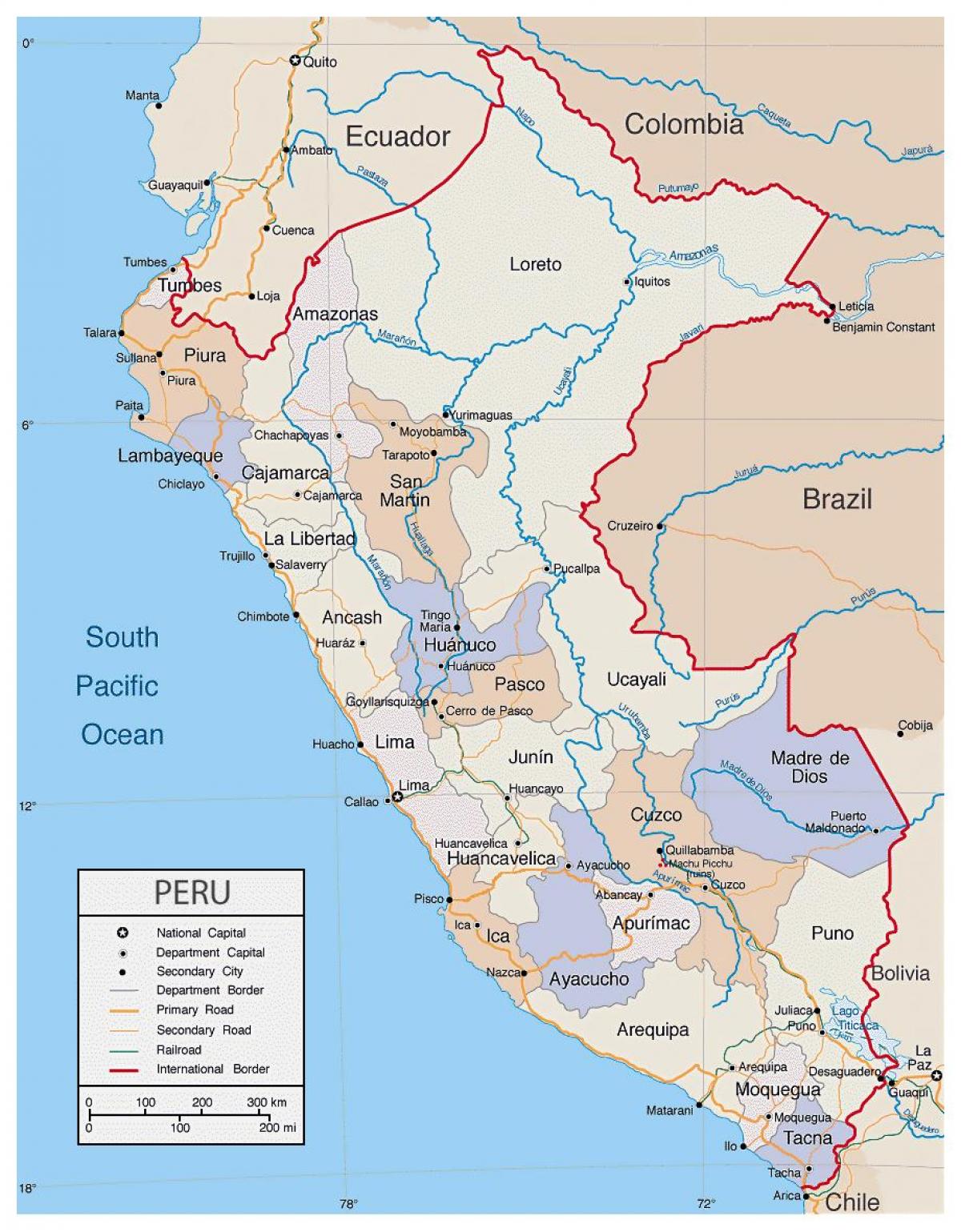 mapa de mapa detallat del Perú