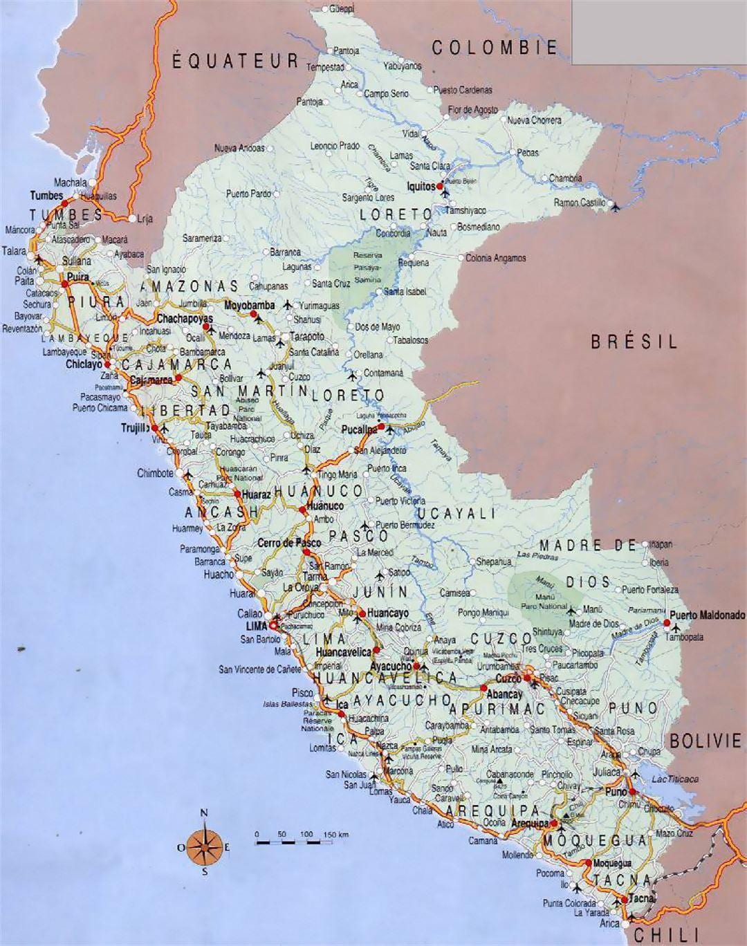mapa del Perú ciutats