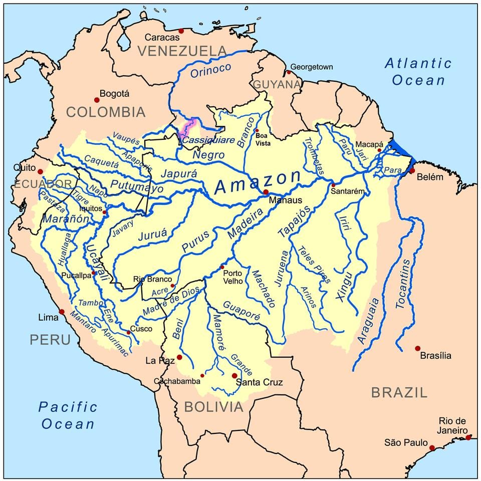 rius al Perú mapa