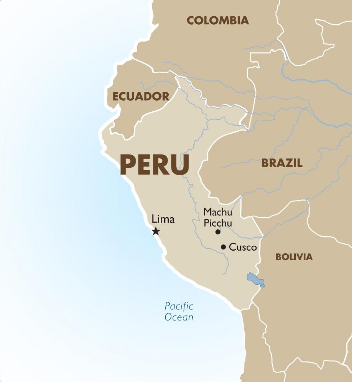mapa del Perú i països de l'entorn