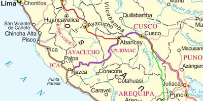 Mapa del cusco al Perú