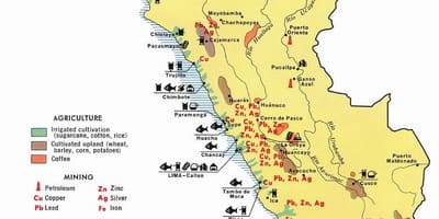 Mapa del Perú agricultura
