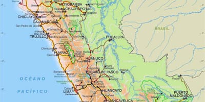Mapa del Perú carretera