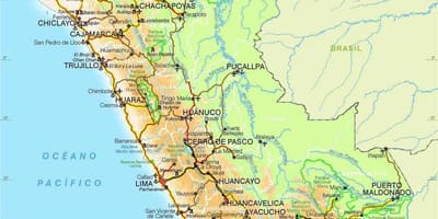 Serralada dels Andes Perú mapa