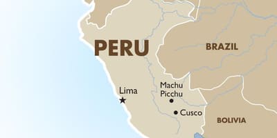 Mapa del Perú i països de l'entorn