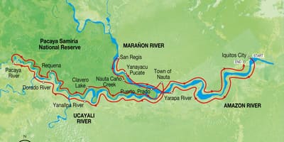 Mapa del riu amazones Perú